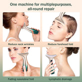 Masajeador Cara Cuello Antiarrugas Reductor Papada Mujer, 4 in 1 Masajeador Facial Eléctrico, Masajeador De Belleza Para Reafirmar La Piel Para Rostro Y Cuello, Recargable Por USB Portátil