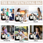 Initial Tote Bag with Make up Bag Canvas Beach Bag with Zipper Birthday Valentine&