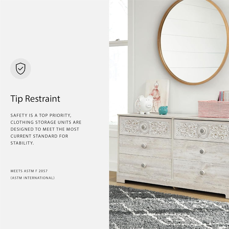 Paxberry Boho Dresser, Whitewash