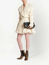 1228 XXL 2024 Milan Style Spring Brand Same Style Two Pieces Sets Lapel Neck Black Flora Print Short Skirt Empire Womens Clothes Oualdi