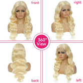 613 Lace Front Wig Blonde Wig Human Hair 13X6 HD Transparent Lace, 180 Density Blonde Human Hair Wig Pre Plucked