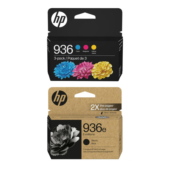 HP 936 Black, Cyan, Magenta, Yellow Ink Cartridges (4-Pack) | Works with OfficeJet 9120, Pro 9110, 9120, 9130, Wide Format 9730 | Eligible for Instant Ink | 6C3Z5LN