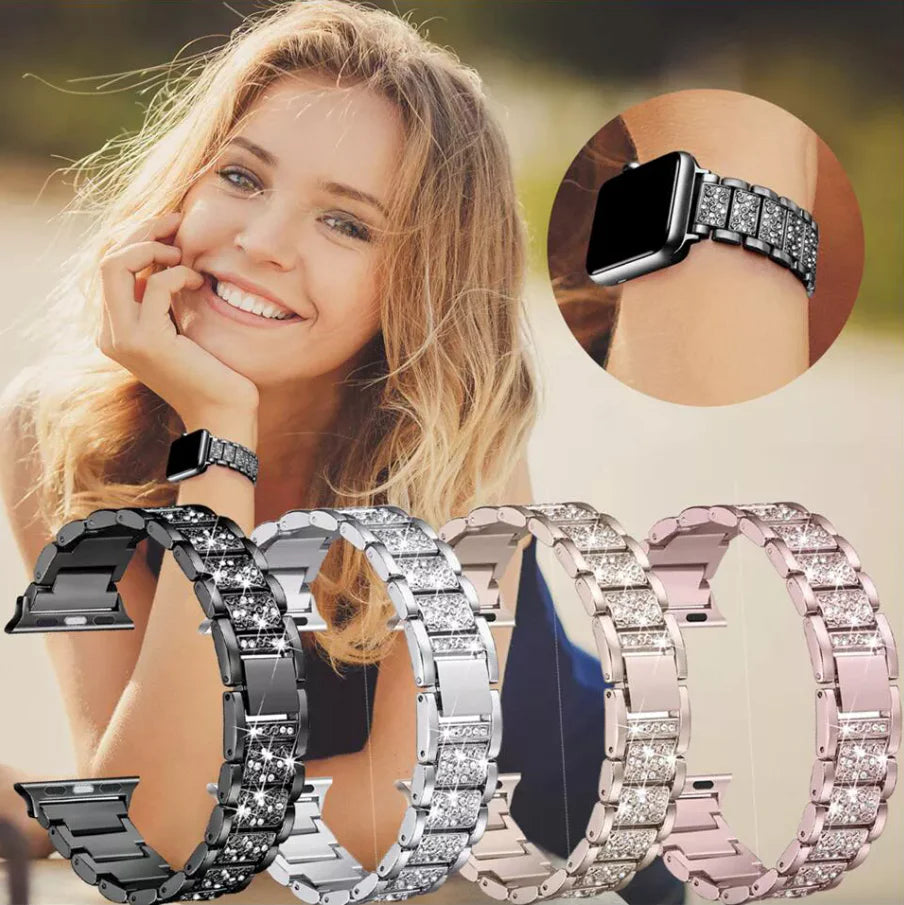 Crystal Bling Band Case Iwatch Strap for Apple Watch Ultra Series 8 7 SE 6 5 4 3