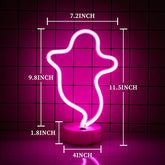 Ghost Neon Signs,Neon Signs for Wall Decor Halloween Decoration Ghost Led Neon Sign,Battery Neon Signs for Bedroom Wall Christmas Party Wedding Kids Room (Pink)…