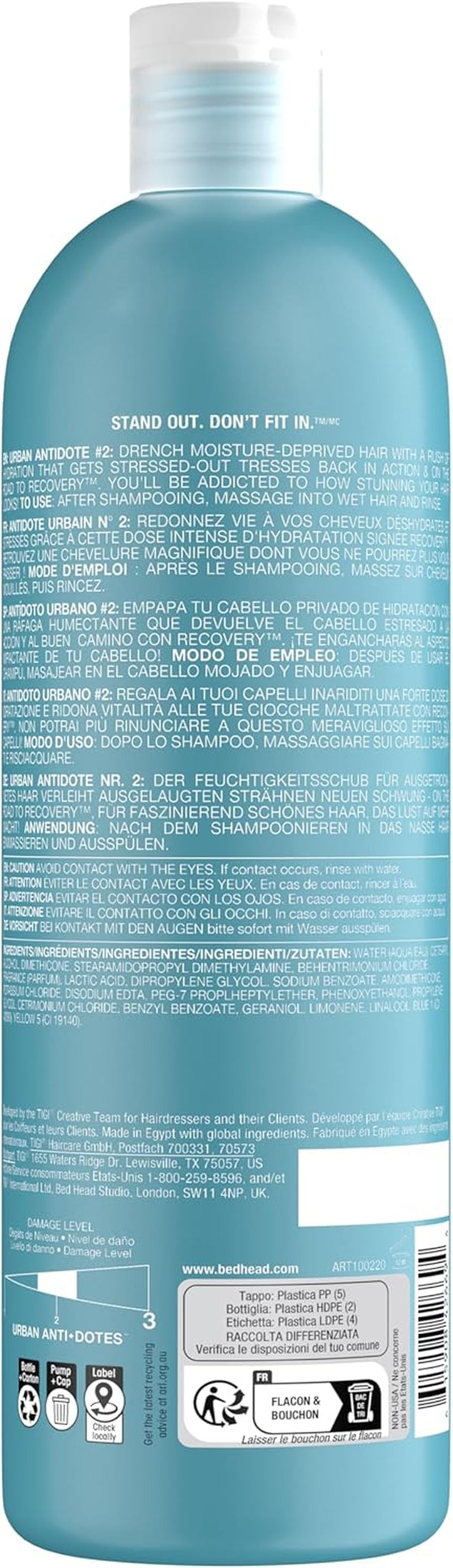 Bed Head by  – Urban Antidotes Recovery, Acondicionador Hidratante Para Cabello Seco, 750 Ml