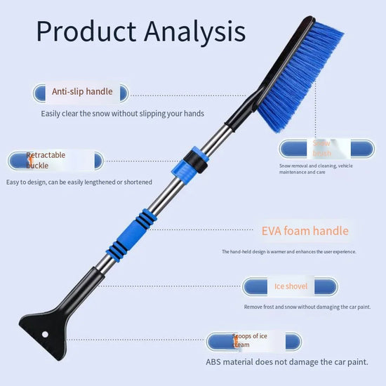 1 Uds. Cepillo de nieve y raspador de hielo para coche, raspadores de hielo para parabrisas de coche, con mango y cabezal de espuma ergonómicos para coches, camiones y Suv