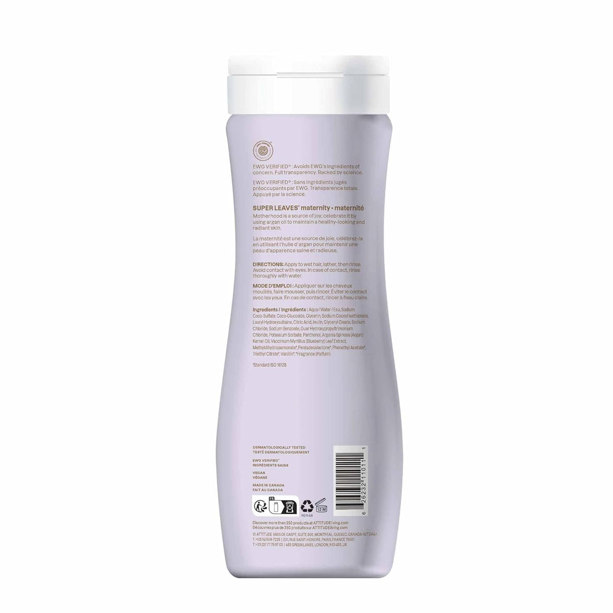 Pregnancy Shampoo, EWG Verified, Dermatologically Tested, Plant and Mineral-Based, Vegan Maternity Products, Argan Leaf Extract, 16 Fl Oz