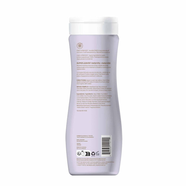 Pregnancy Shampoo, EWG Verified, Dermatologically Tested, Plant and Mineral-Based, Vegan Maternity Products, Argan Leaf Extract, 16 Fl Oz