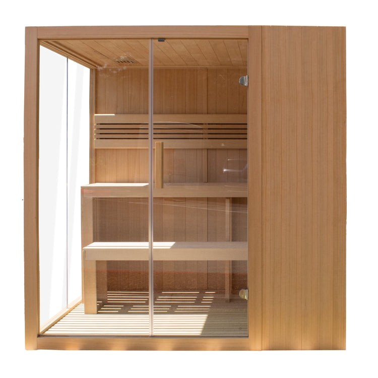 STHE4INNY Canadian Hemlock 4-6 Person Indoor Wet Dry Sauna with 4.5 Kw UL Heater