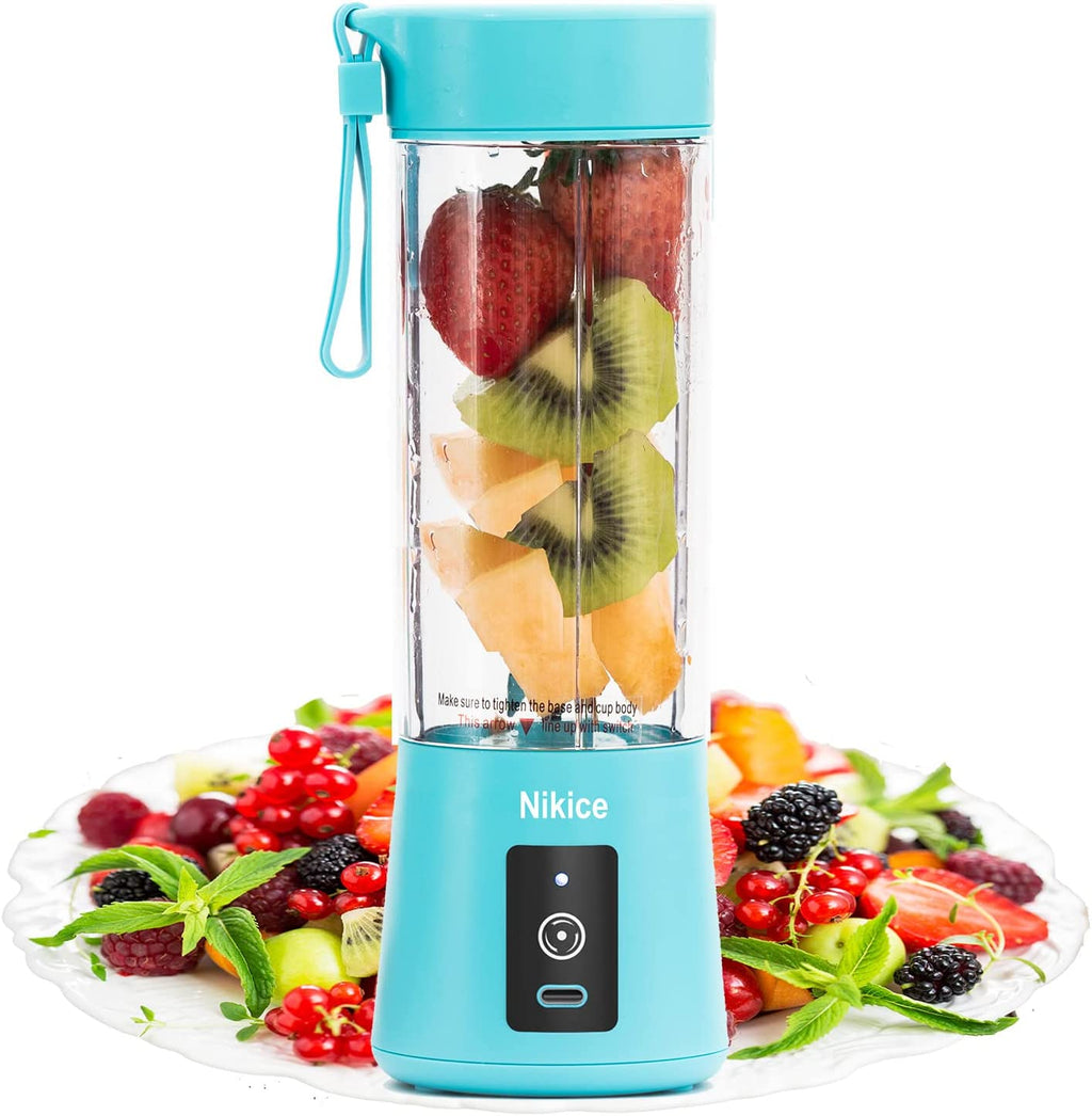 Personal Size Blender Juicer Cup - Portable Smoothies and Shakes Blender, Handheld Fruit Machine - Blue