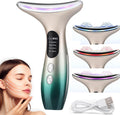 Masajeador Cara Cuello Antiarrugas Reductor Papada Mujer, 4 in 1 Masajeador Facial Eléctrico, Masajeador De Belleza Para Reafirmar La Piel Para Rostro Y Cuello, Recargable Por USB Portátil