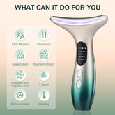 Masajeador Cara Cuello Antiarrugas Reductor Papada Mujer, 4 in 1 Masajeador Facial Eléctrico, Masajeador De Belleza Para Reafirmar La Piel Para Rostro Y Cuello, Recargable Por USB Portátil